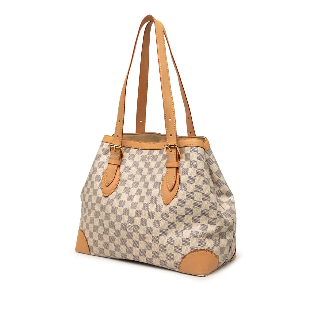 Louis Vuitton Damier Azur Hampstead MM White Canvas Very good - Back View
