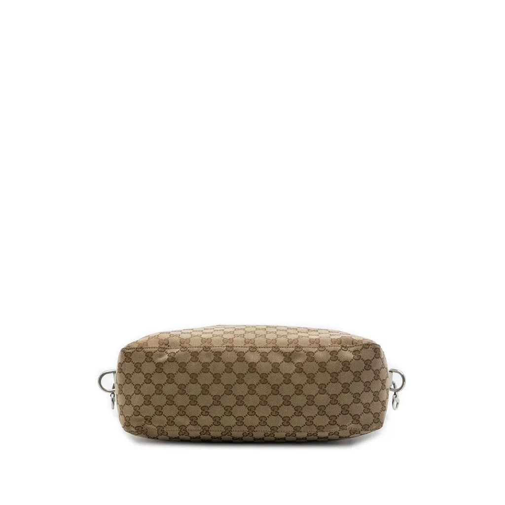 Gucci GG Canvas Icon Bit Satchel Beige Canvas Good - Inside View