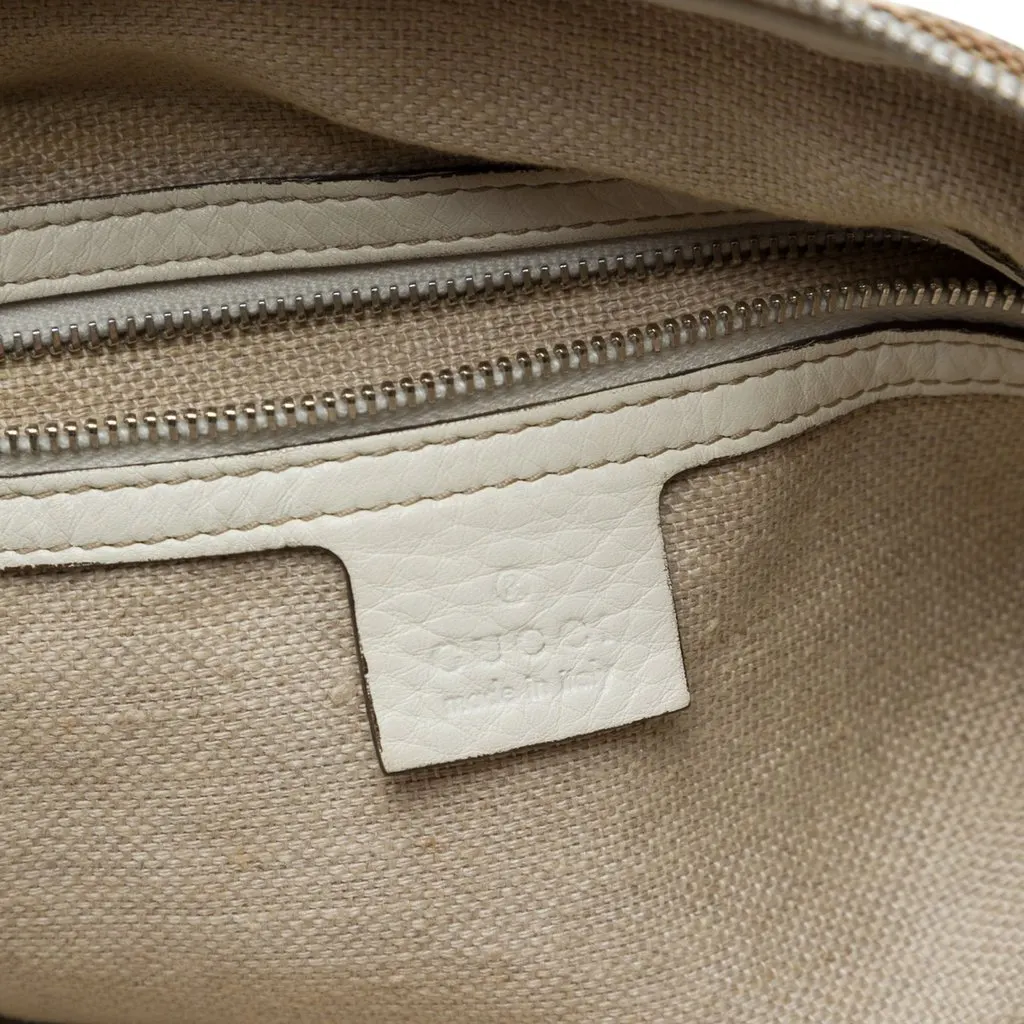 Gucci GG Canvas Icon Bit Satchel Beige Canvas Good - Box View