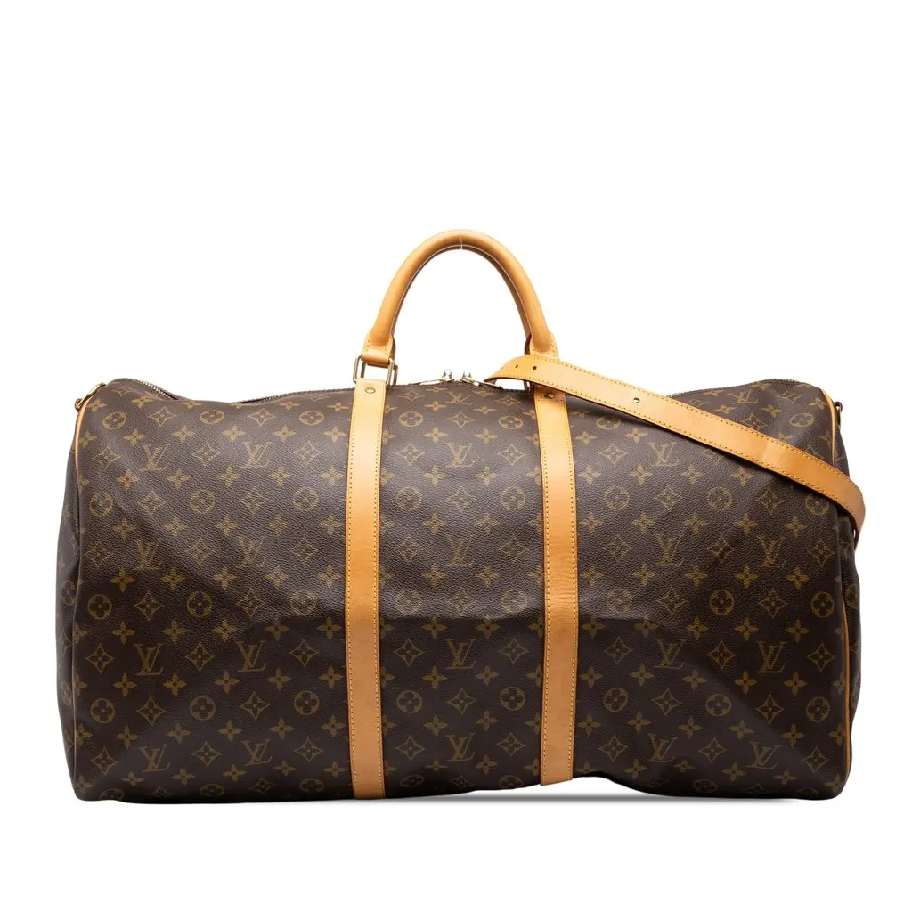 Louis Vuitton Monogram Keepall Bandouliere 60 Brown Canvas Very good - Front View