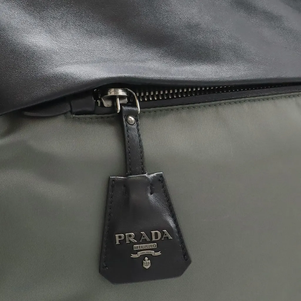 Prada Tessuto and Nappa Reversible Satchel MultiColor Very good - Model View