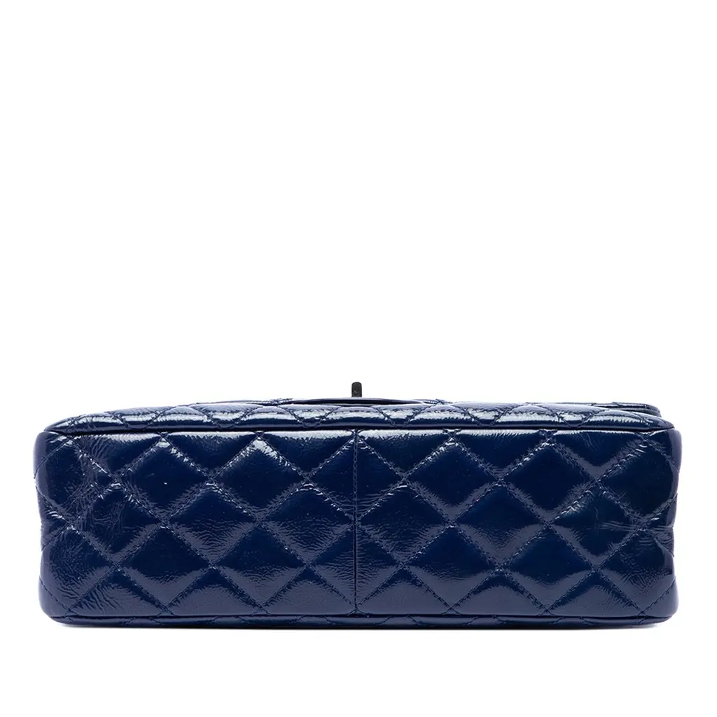 Chanel Quilted Crinkled Patent Reissue 2.55 Double Flap 227 Blue Leather Very good - Inside View