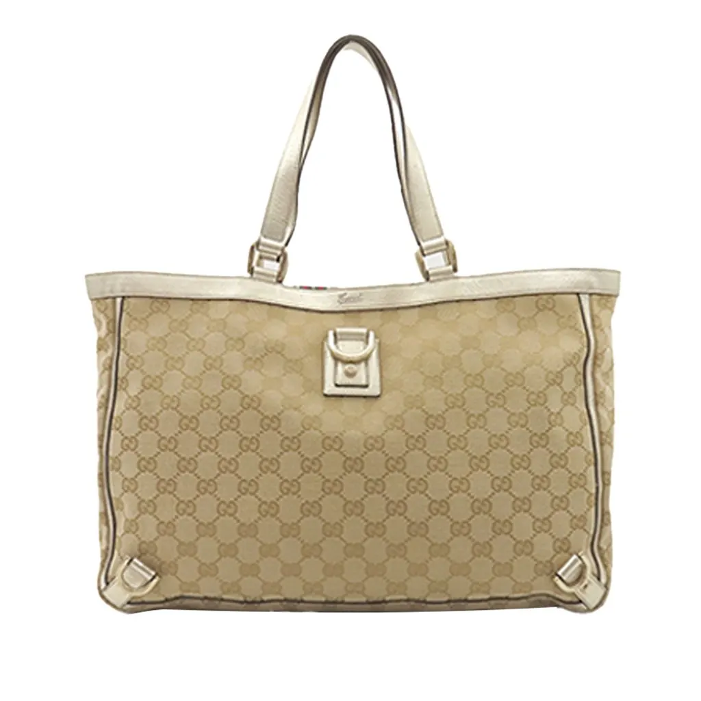 Gucci GG Canvas Abbey D Ring Tote Beige Very good - Front View