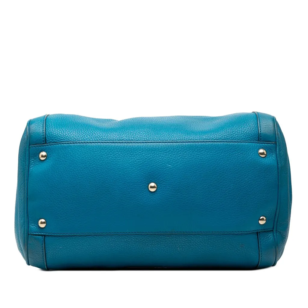Gucci Medium Pebbled Calfskin Soho Boston Bag Blue Leather Very good - Inside View