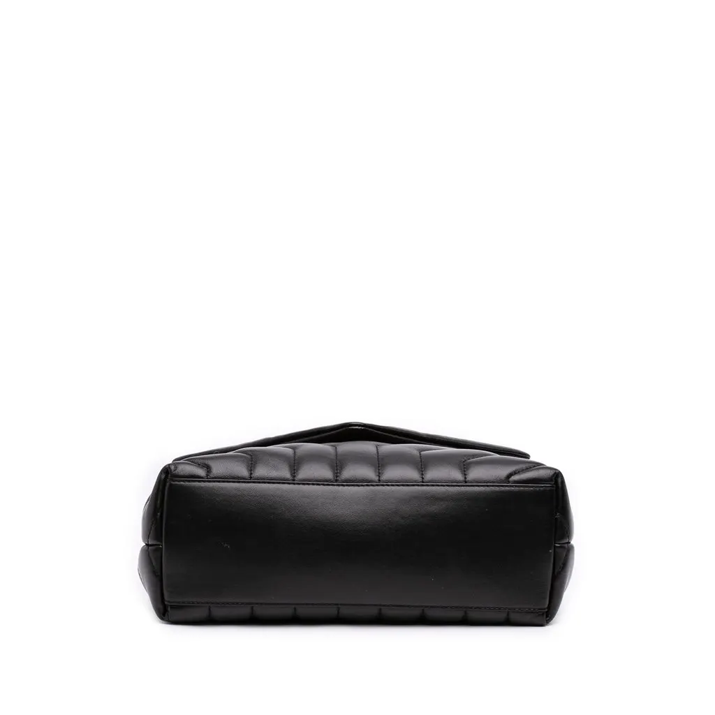Saint Laurent Small Matelasse Calfskin Monogram Monochrome LouLou Shoulder Bag Black Leather Very good - Inside View