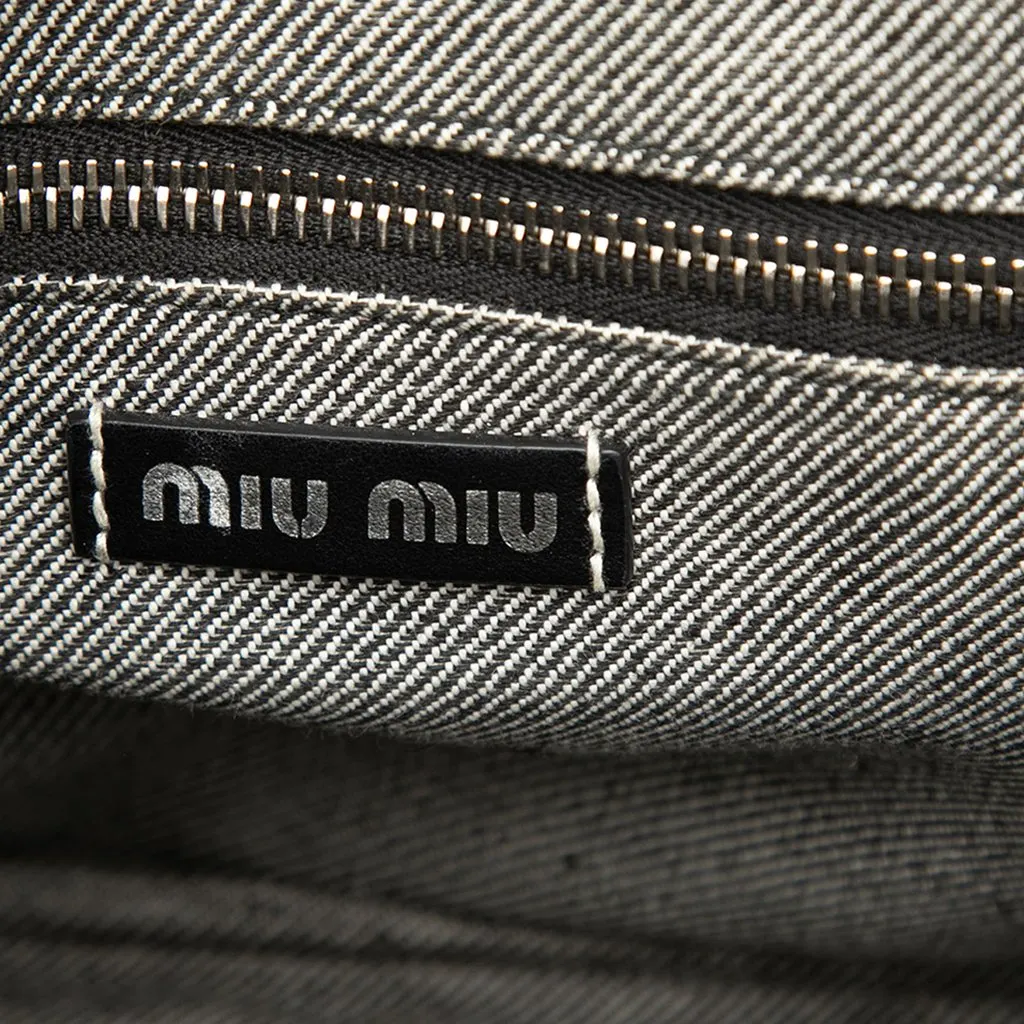 Miu Miu Small Denim Logo Satchel Grey Very good - Box View