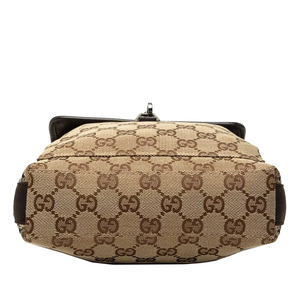 Gucci GG Canvas Jackie Crossbody Beige Canvas Good - Inside View
