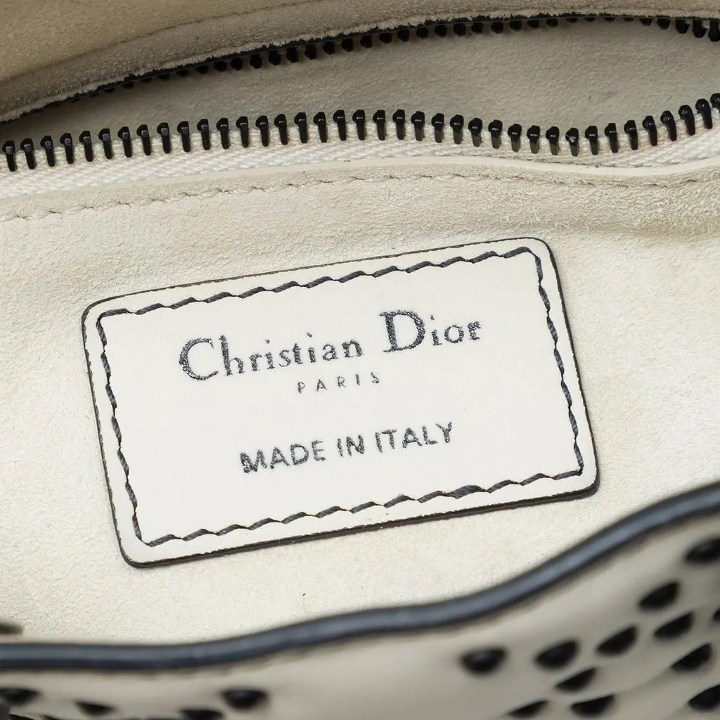 Dior Mini Lambskin Cannage Studded Supple Lady Dior White Leather Very good - Box View