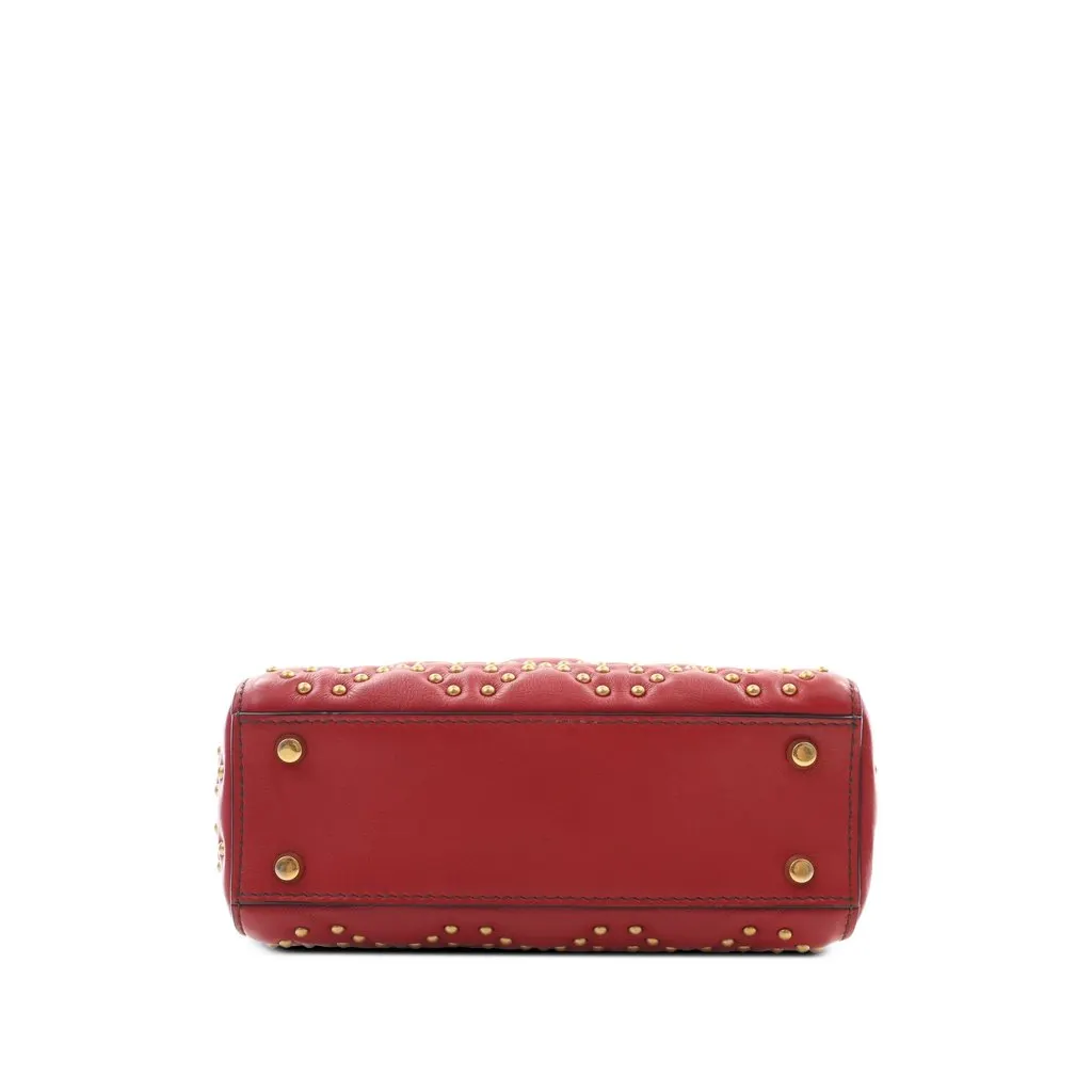 Dior Mini Lambskin Cannage Studded Supple Lady Dior Red Leather Very good - Inside View