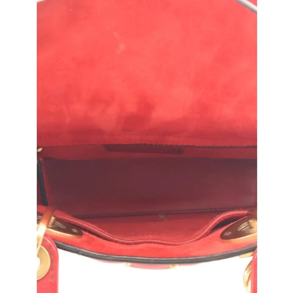 Dior Mini Lambskin Cannage Studded Supple Lady Dior Red Leather Very good - Model View