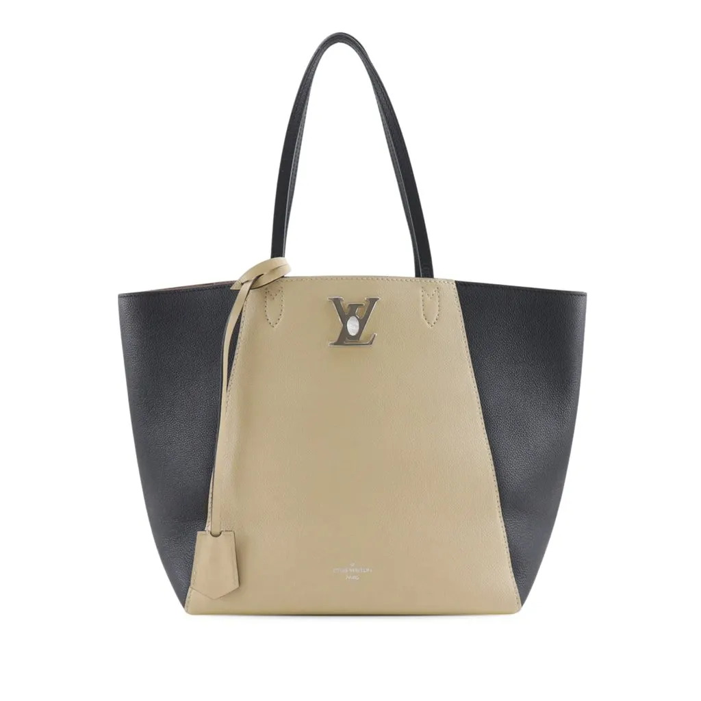 Louis Vuitton Bicolor Calfskin LockMe Cabas Beige Leather Very good - Front View