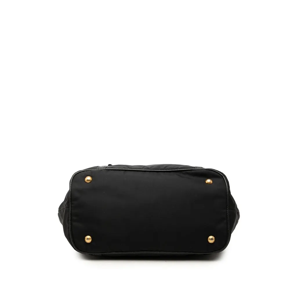 Prada Vitello Daino Trimmed Tessuto Satchel Black Very good - Inside View