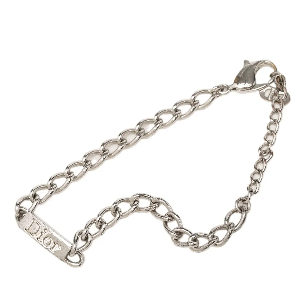 Dior Brass Logo Chain Link Bracelet Silver Brass Very good - Back View
