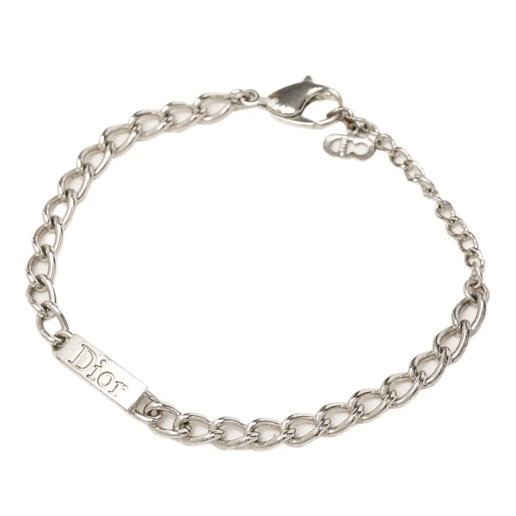 Dior Brass Logo Chain Link Bracelet Silver Brass Very good - Inside View