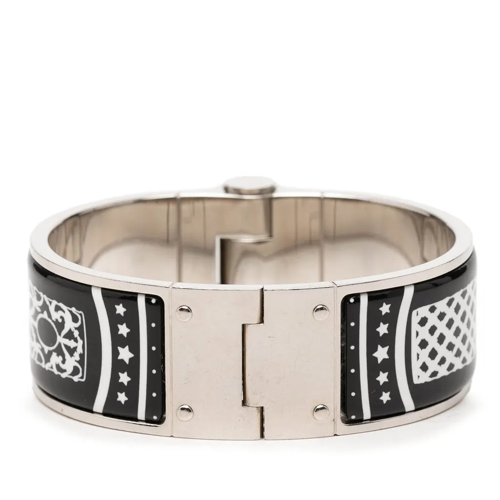 Hermès Wide Enamel Tropical Club Flacons Bandana Hinged Bangle 60 Red Very good - Inside View