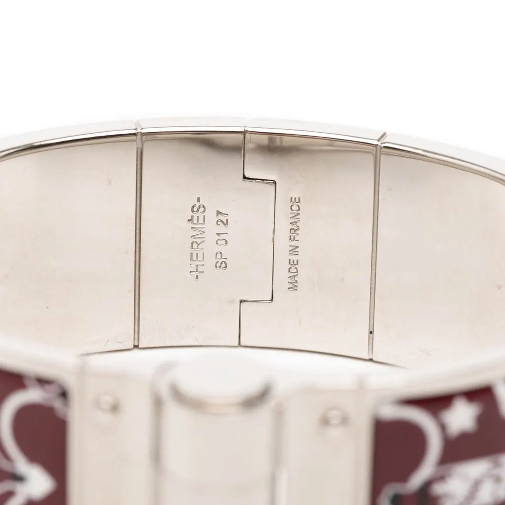 Hermès Wide Enamel Tropical Club Flacons Bandana Hinged Bangle 60 Red Very good - Model View