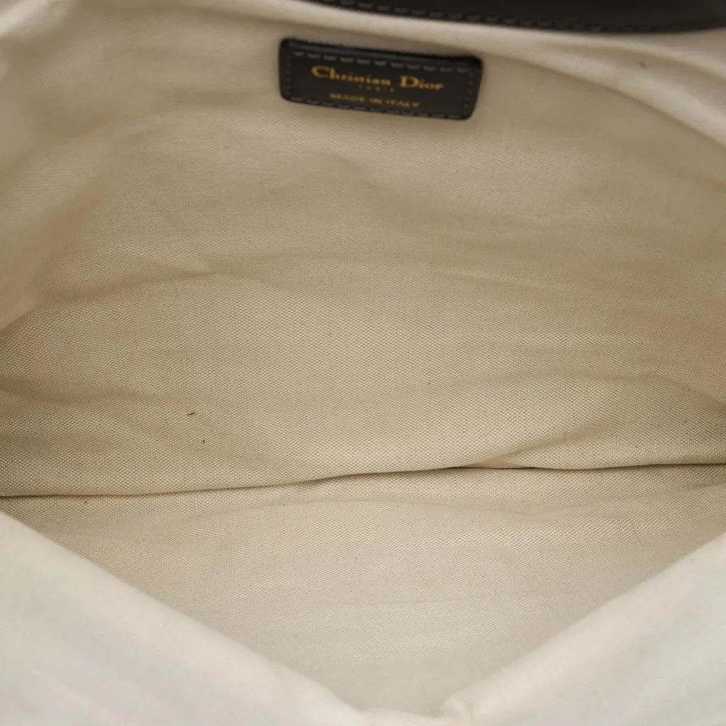 Dior Oblique Canvas Fold Over Clutch Blue Very good - Model View