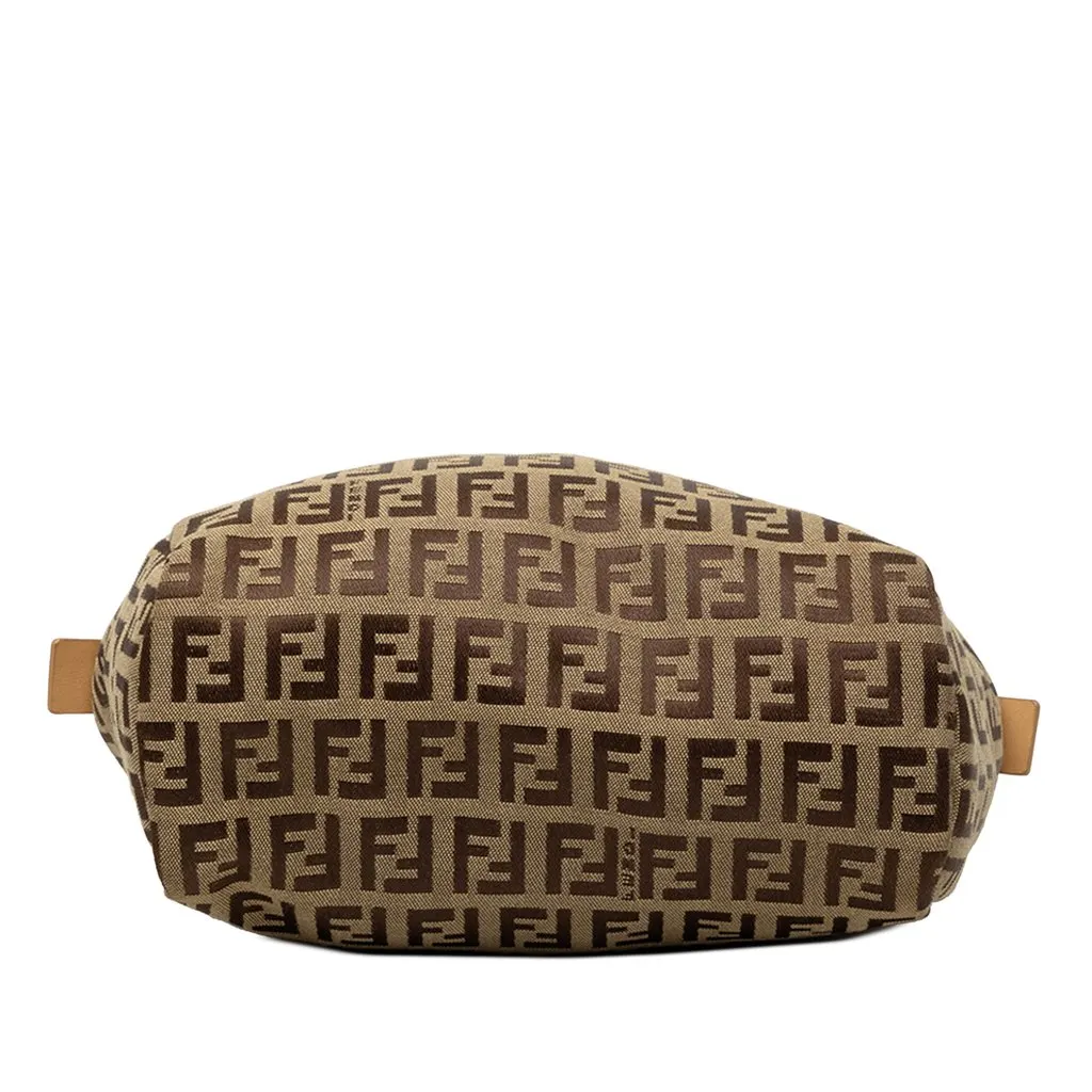 Fendi Mini Zucchino Canvas Handbag Beige Canvas Good - Inside View