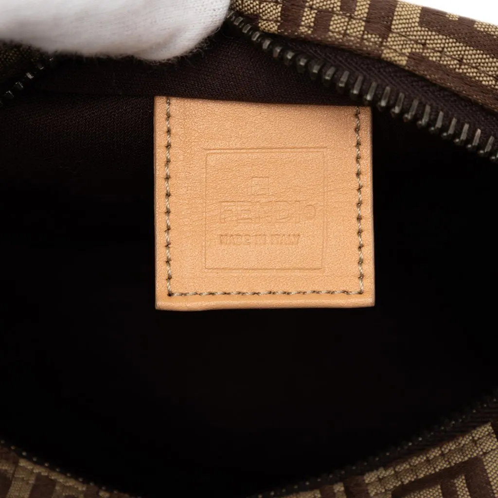 Fendi Mini Zucchino Canvas Handbag Beige Canvas Good - Box View