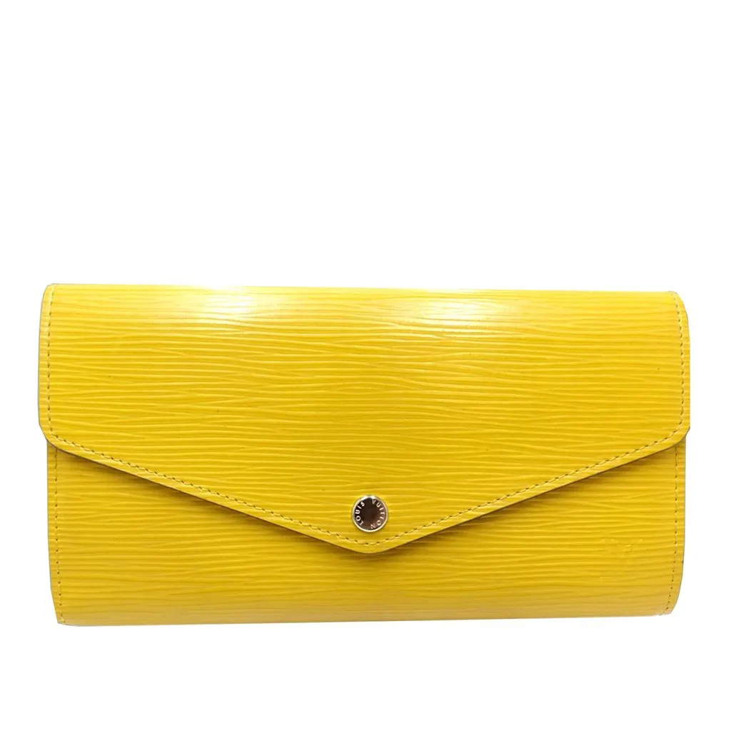 Louis Vuitton Epi Sarah Long Wallet Yellow Leather Very good - Front View