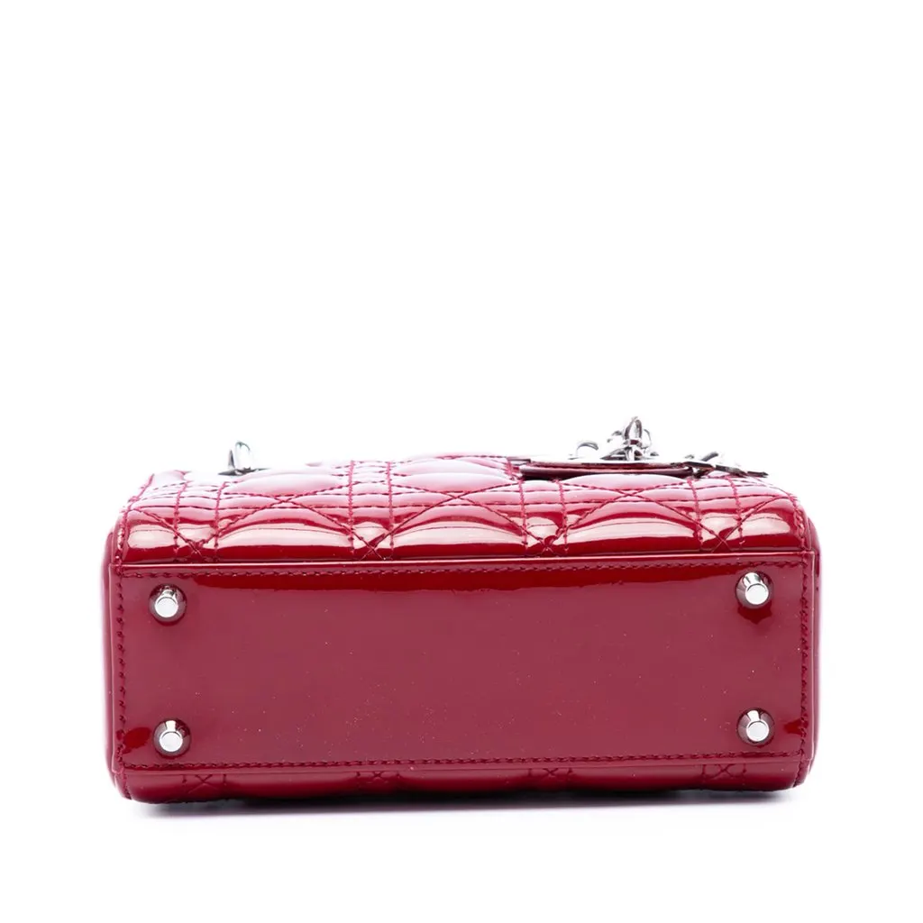 Dior Mini Patent Cannage Lady Dior Red Leather Very good - Inside View