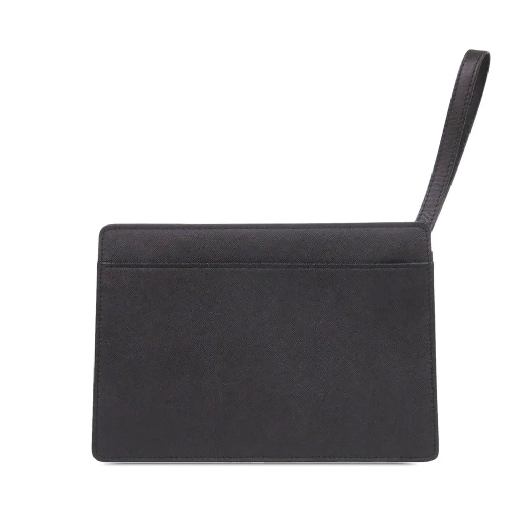 Burberry Leather Clutch Black Leather Very good - Back View
