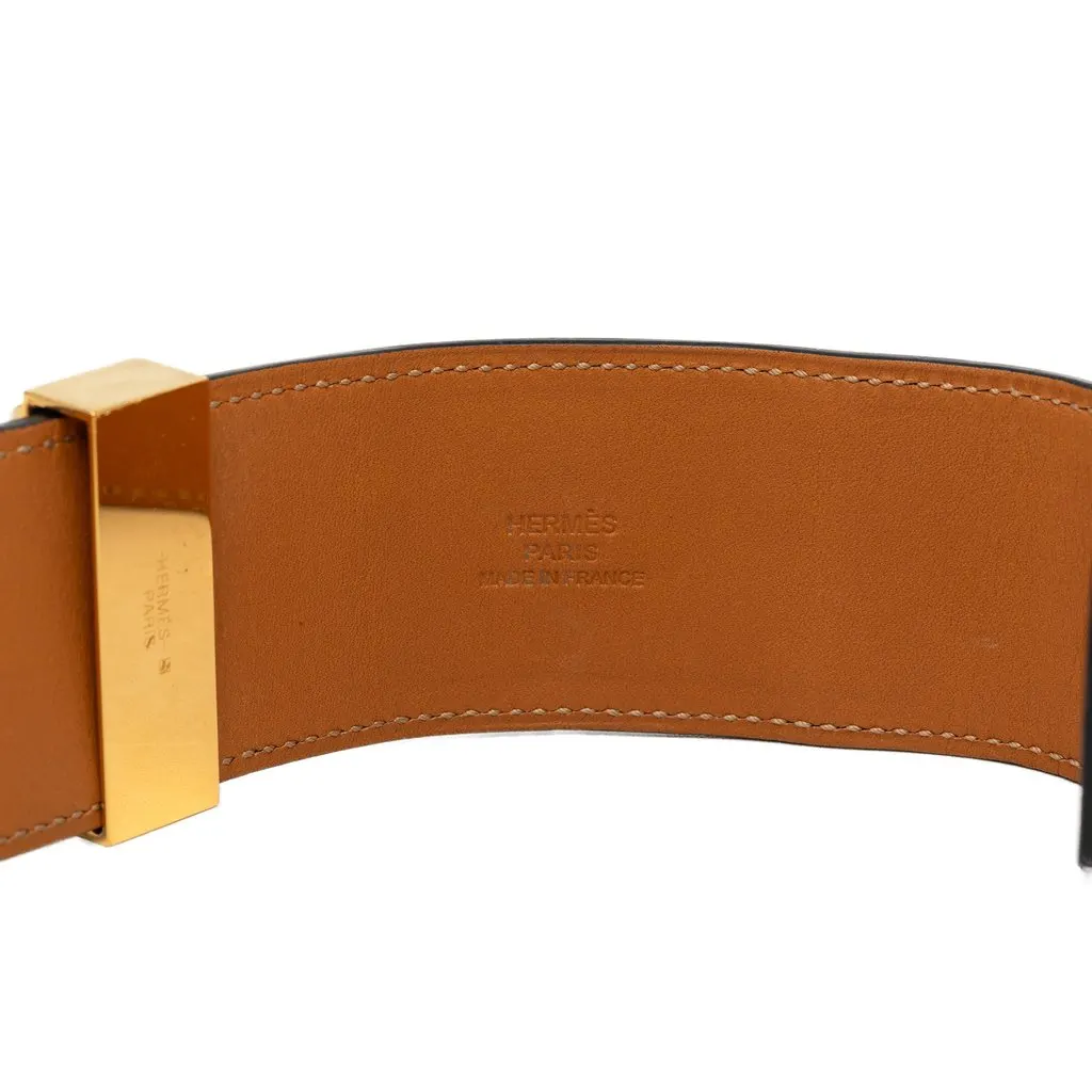 Hermès Swift and Gold Plated Collier de Chien Bracelet Blue Leather Very good - Box View