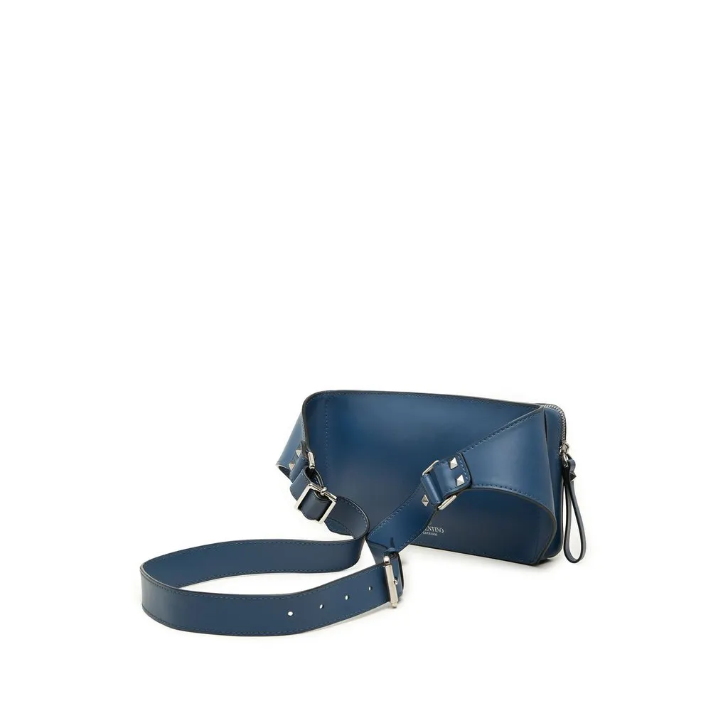 Valentino Leather VLTN Belt Bag Blue Leather Very good - Back View