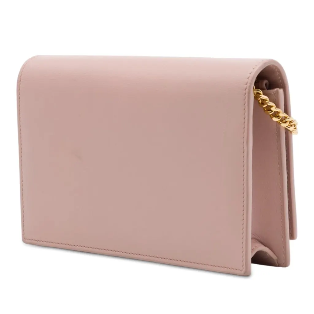 Saint Laurent Smooth Calfskin Monogram Kate Tassel Wallet on Chain Pink Leather Very good - Back View