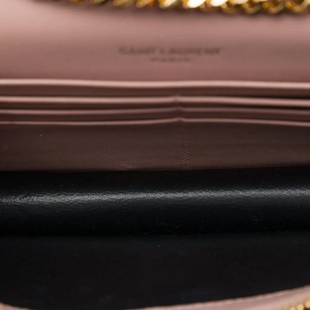Saint Laurent Smooth Calfskin Monogram Kate Tassel Wallet on Chain Pink Leather Very good - Model View