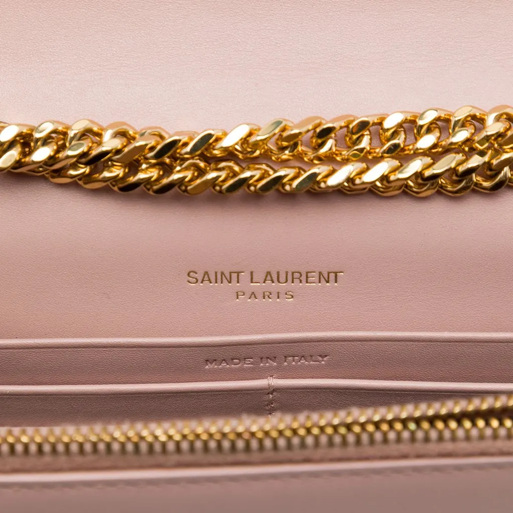 Saint Laurent Smooth Calfskin Monogram Kate Tassel Wallet on Chain Pink Leather Very good - Box View
