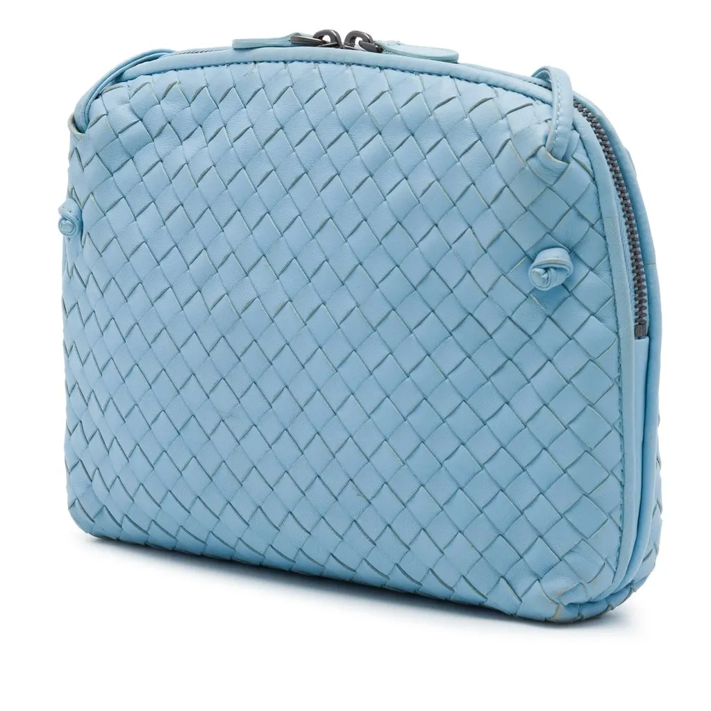 Bottega Veneta Nappa Intrecciato Nodini Crossbody Blue Leather Very good - Back View