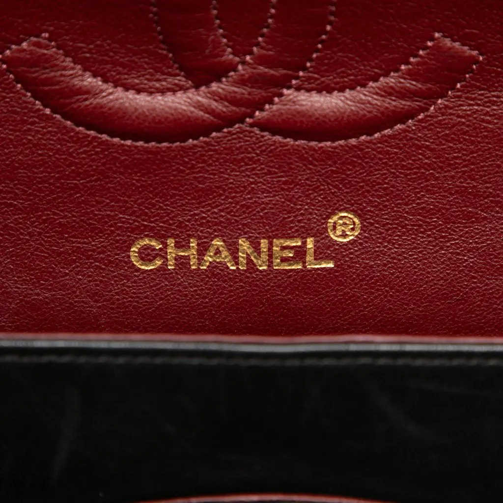 Chanel Medium Classic Lambskin Double Flap Black Leather Very good - Box View