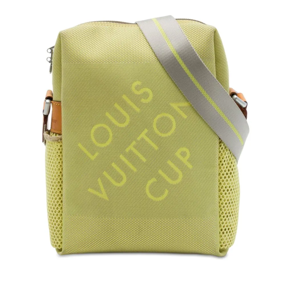Louis Vuitton Limited Edition Damier Geant LV Cup Weatherly Bag Green Canvas Good - Front View