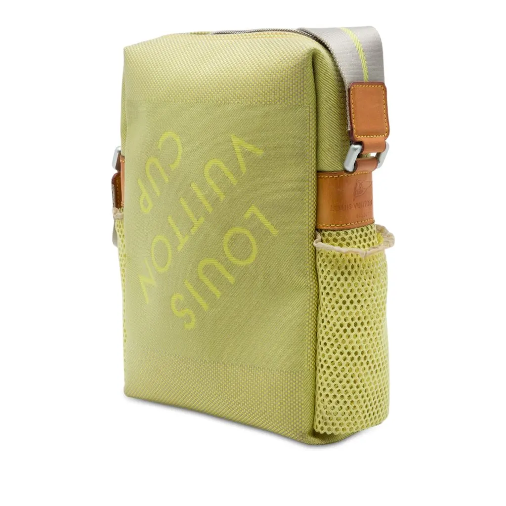 Louis Vuitton Limited Edition Damier Geant LV Cup Weatherly Bag Green Canvas Good - Back View