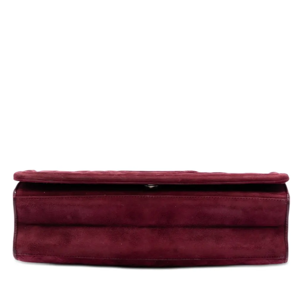 Chanel CC Quilted Suede Diamond Full Flap Red Leather Very good - Inside View