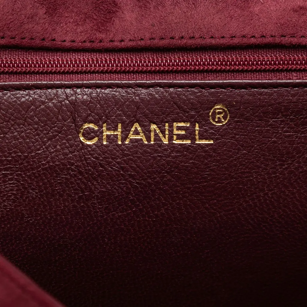 Chanel CC Quilted Suede Diamond Full Flap Red Leather Very good - Box View