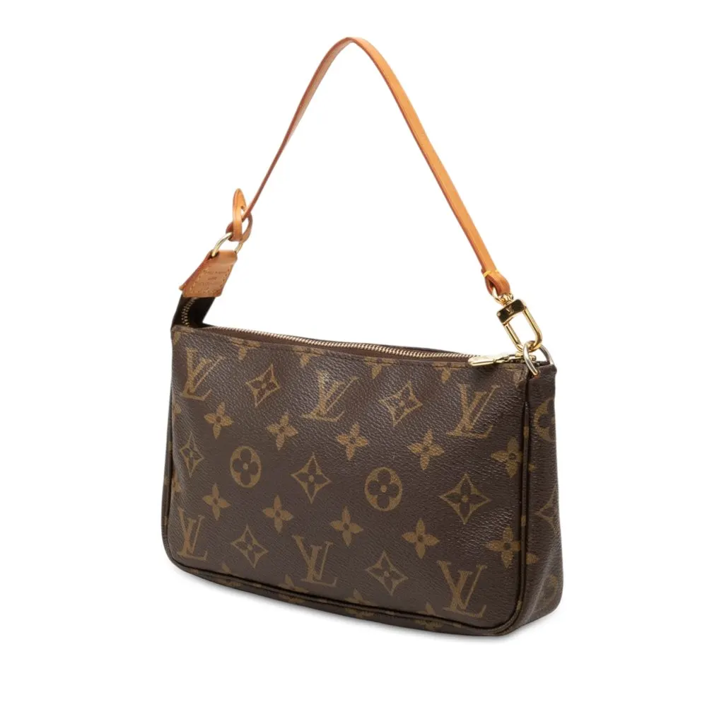 Louis Vuitton Monogram Pochette Accessoires Brown Canvas Good - Back View