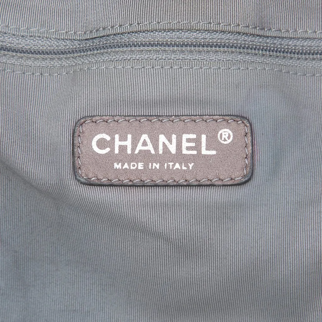 Chanel Large Quilted Denim Stretch Spirit Cabas Tote Blue Very good - Box View