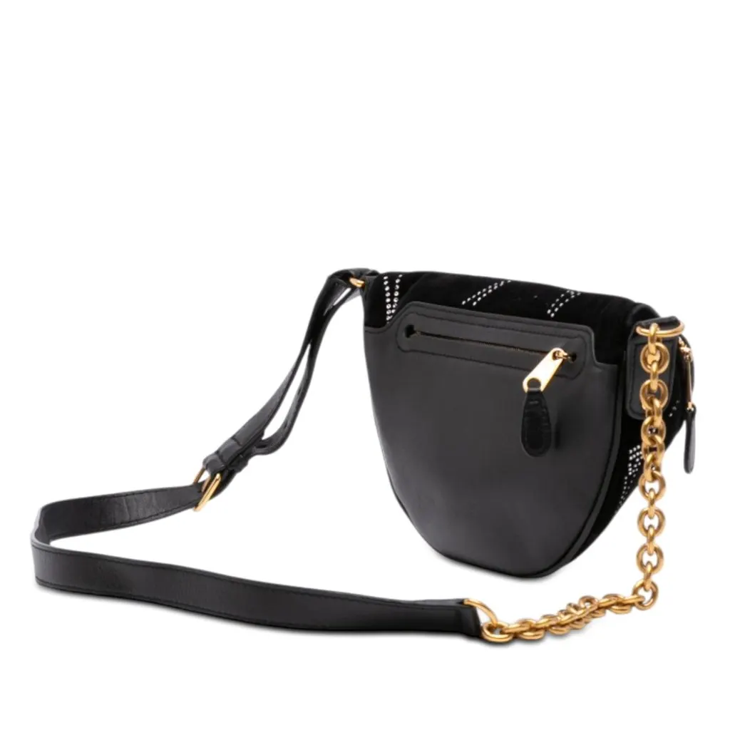 Balenciaga Velvet Crystal Embellished Souvenir Belt Bag XXS Black Very good - Back View