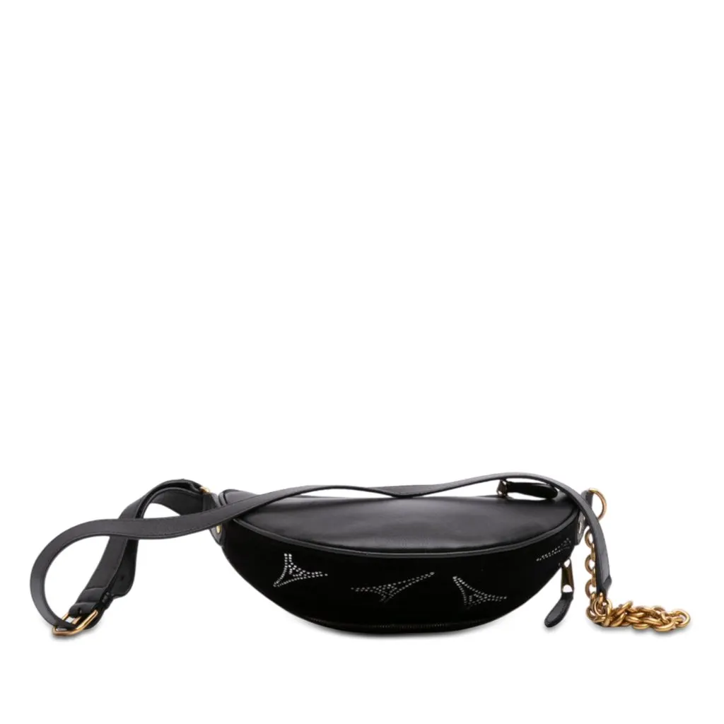 Balenciaga Velvet Crystal Embellished Souvenir Belt Bag XXS Black Very good - Inside View