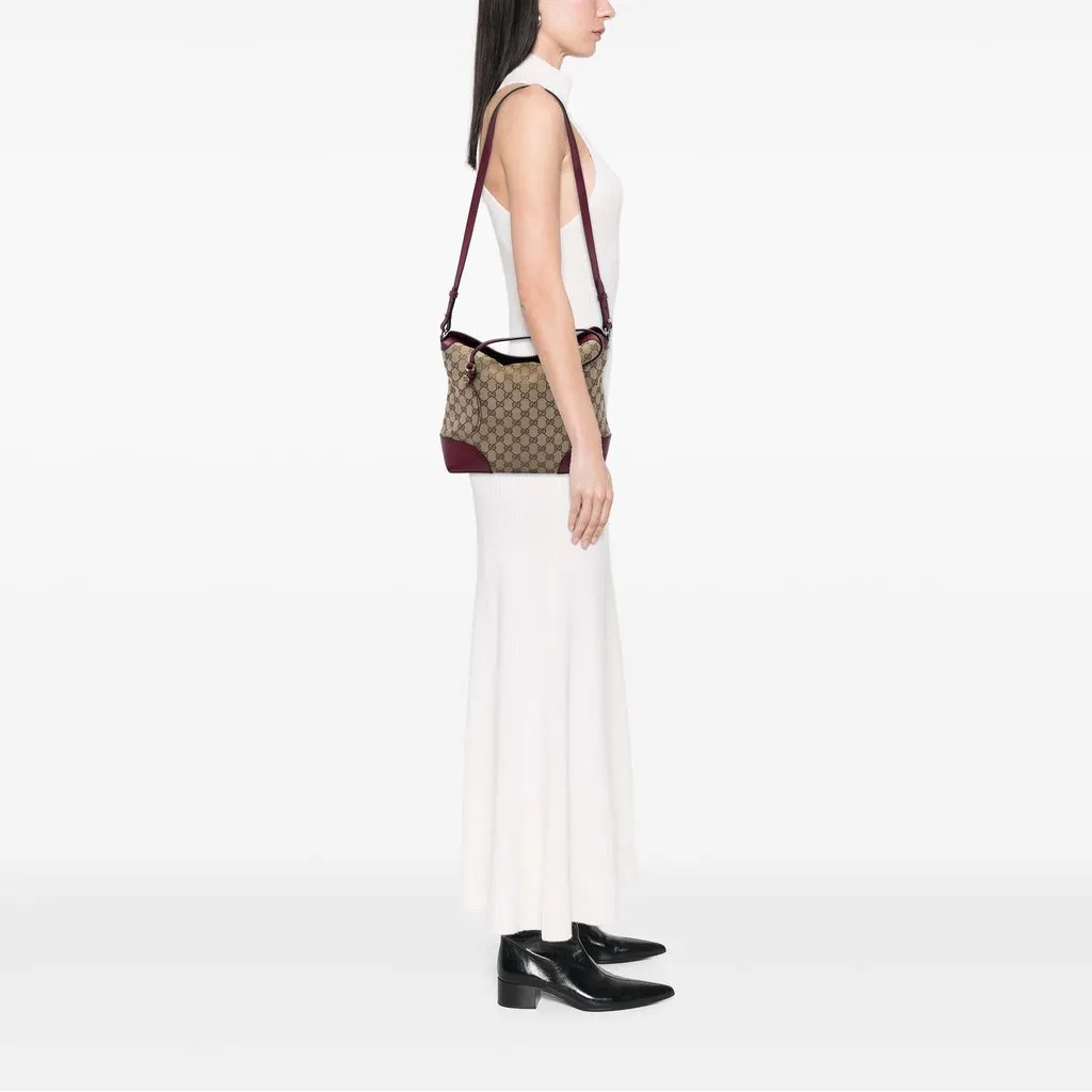 Gucci Medium GG Canvas Bree Fold Over Tote Beige Canvas Good - Box View