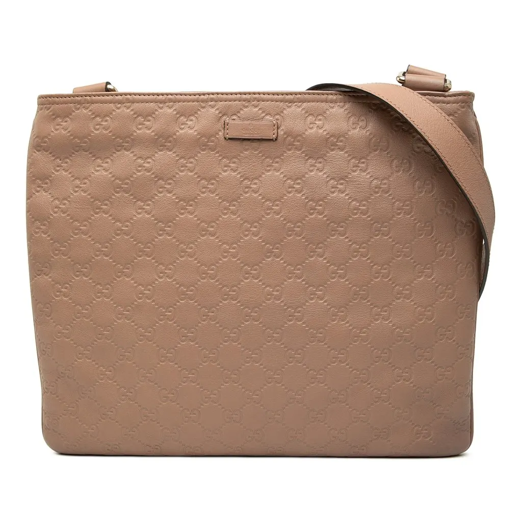 Gucci Guccissima Crossbody Brown Leather Very good - Front View