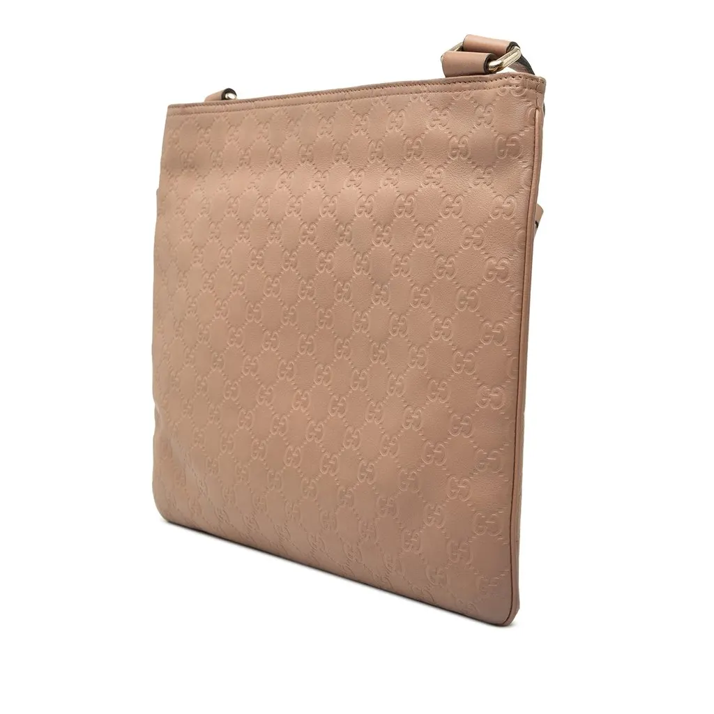 Gucci Guccissima Crossbody Brown Leather Very good - Back View