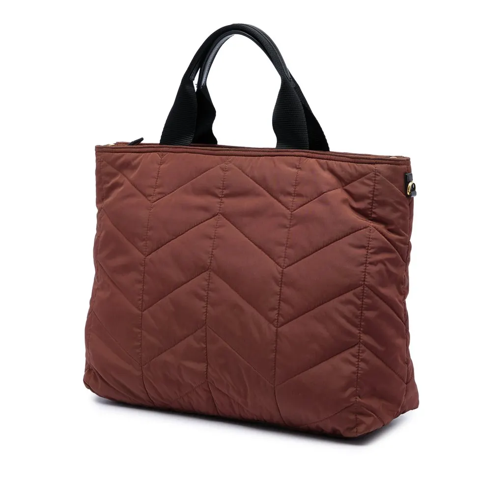 Prada Impuntu Tessuto Satchel Brown Very good - Back View