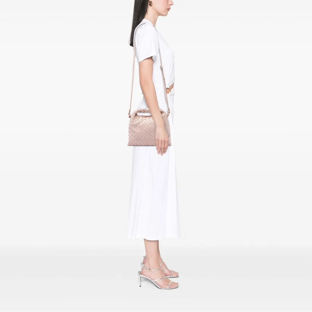 Bottega Veneta Mini Nappa Intrecciato Hop Satchel Pink Leather Very good - Box View