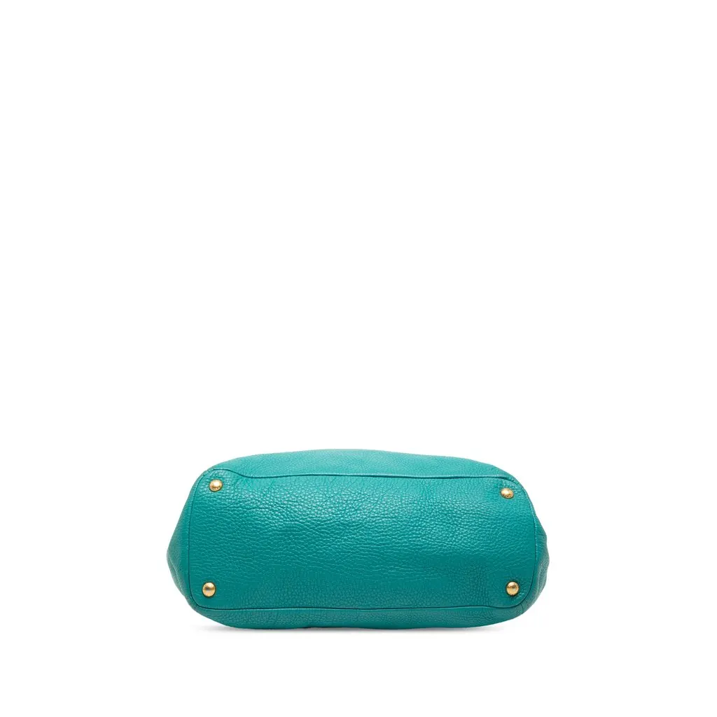 Prada Vitello Daino Side Pocket Tote Blue Leather Very good - Inside View