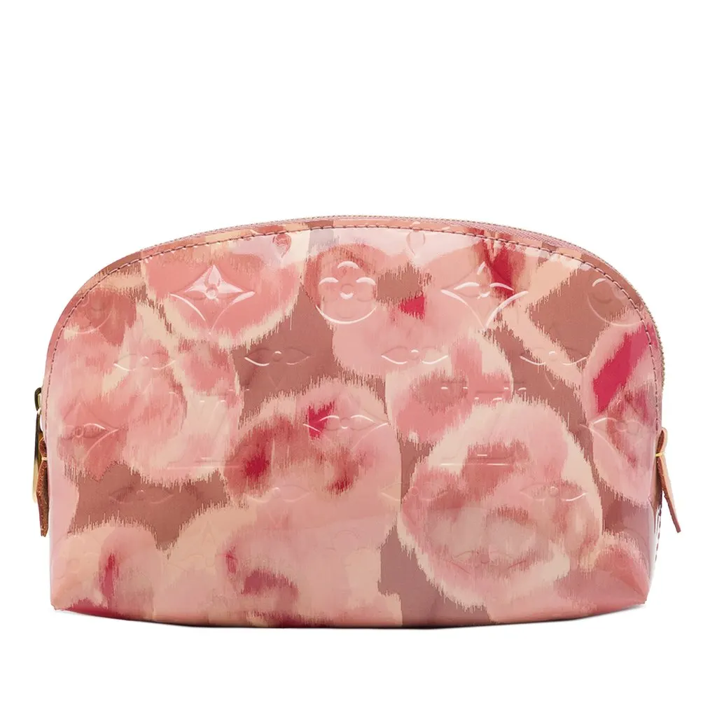 Louis Vuitton Monogram Vernis Ikat Cosmetic Pouch Pink Leather Very good - Front View