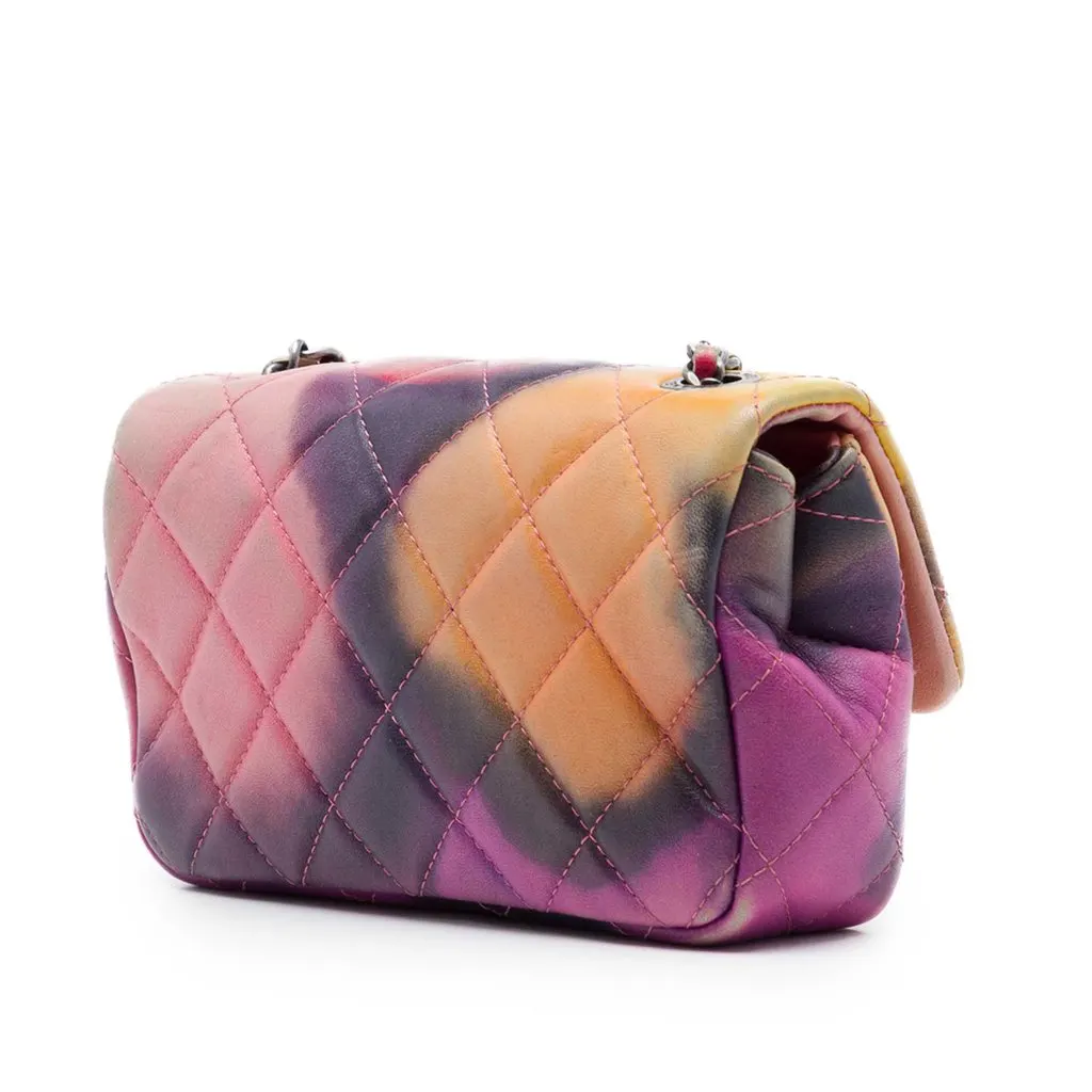Chanel Extra Mini Quilted Lambskin Flower Power Single Flap Pink Leather Very good - Back View