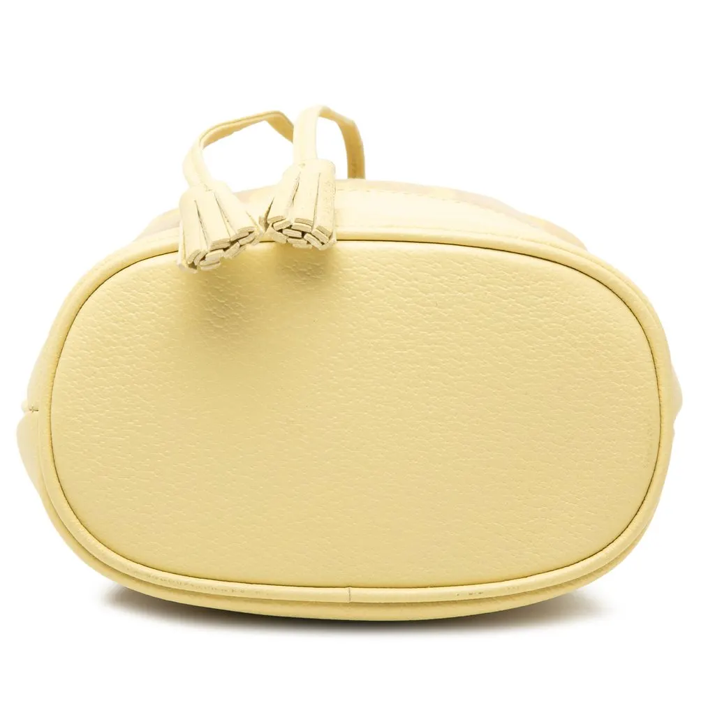 Gucci Mini Jumbo GG Canvas and Calfskin Ophidia Bucket Bag Yellow Very good - Inside View